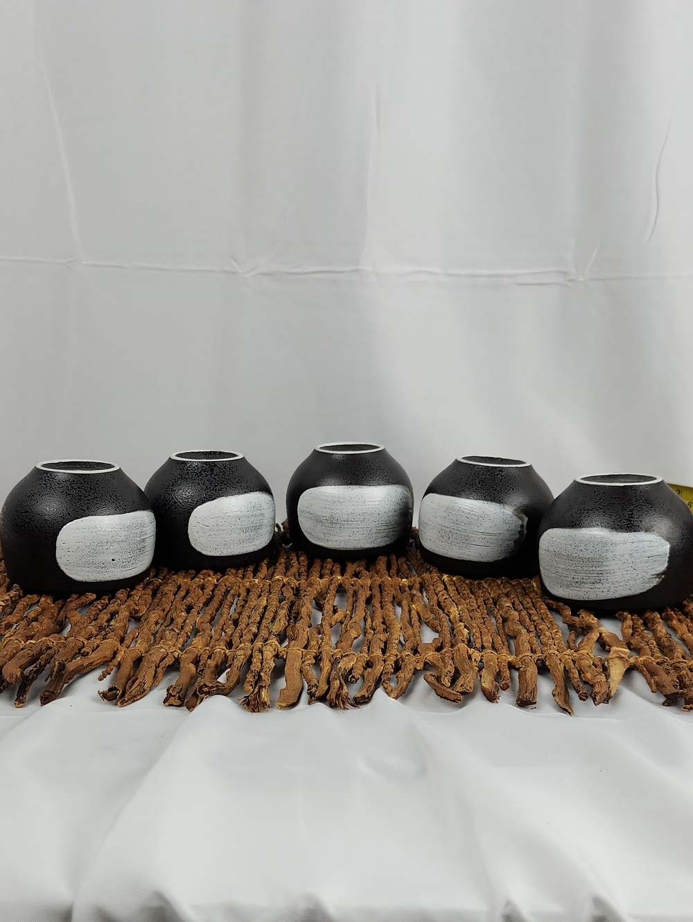 New Japanese Kyusu Tea Pot + 5 Tea Cups Matte Black Unused - Picture 11 of 11
